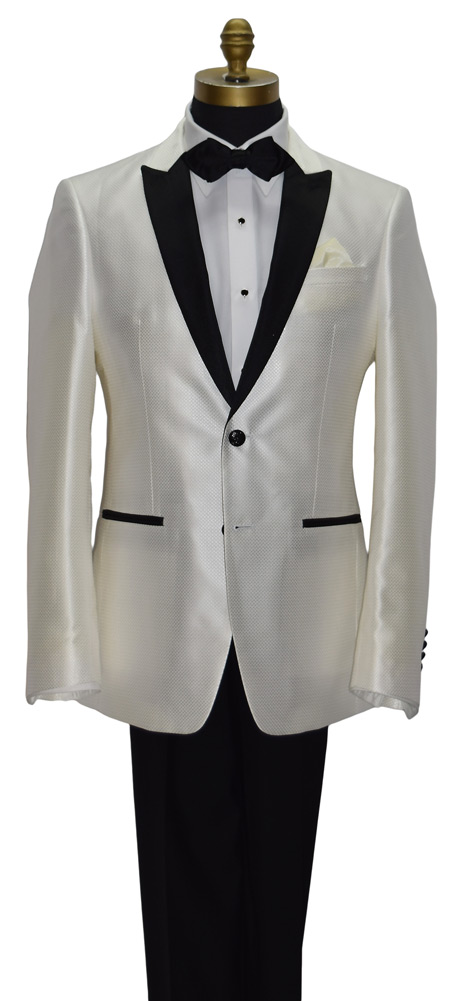 Winter White Pique Tuxedo Coat Only