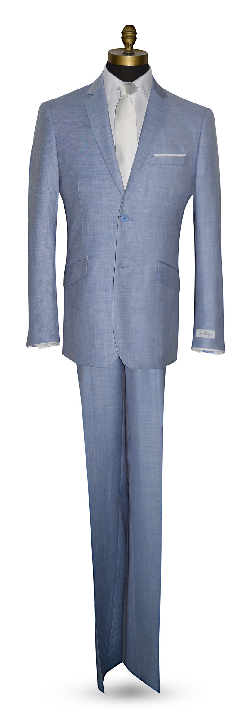 Men's Light Blue Suit Coat and Pants Set