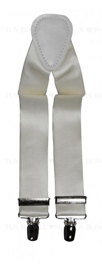 off-white ivory satin suspenders