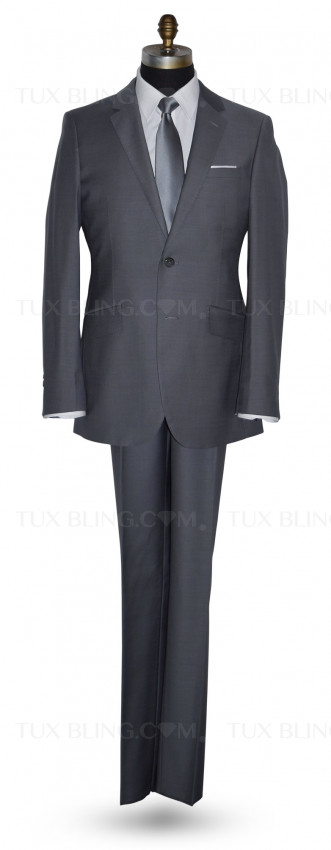 STORMY GRAY SLIM FIT SUIT - WOOL CASHMERE 