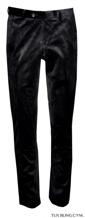 Regular Fit Velvet suit trousers - Black - Men | H&M IN
