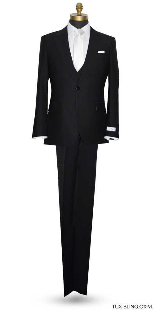 Men's Slim Fit Black 3 Piece Suit