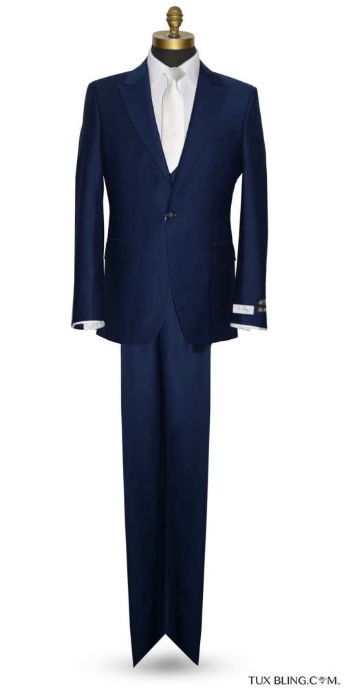Men's Slim Fit Blue 3 Piece Suit