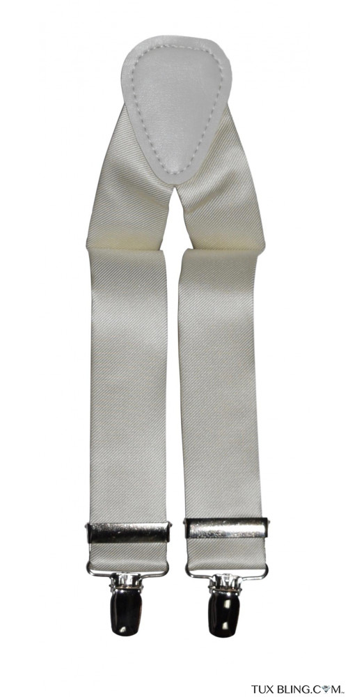 off-white ivory satin suspenders