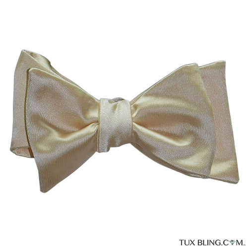 Champagne Bow Tie and Pocket Hankie -SELF TIE