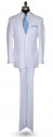light blue men's long tie silk with white suit