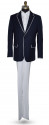 VERSACE NAVY SUIT WITH WHITE TRIM AND WHITE PANTS