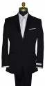 black grooms tuxedo with skinny white tie by San Miguel Formalsme
