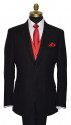 valentina ruby red long striped tie with matching vest and pocket handkerchief by San Miguel Formals