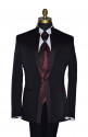 Nehru Tuxedo Ensemble with Scarlet Red Accents-4 Piece