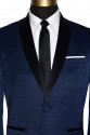Blue Tuxedo with Black Shawl Collar