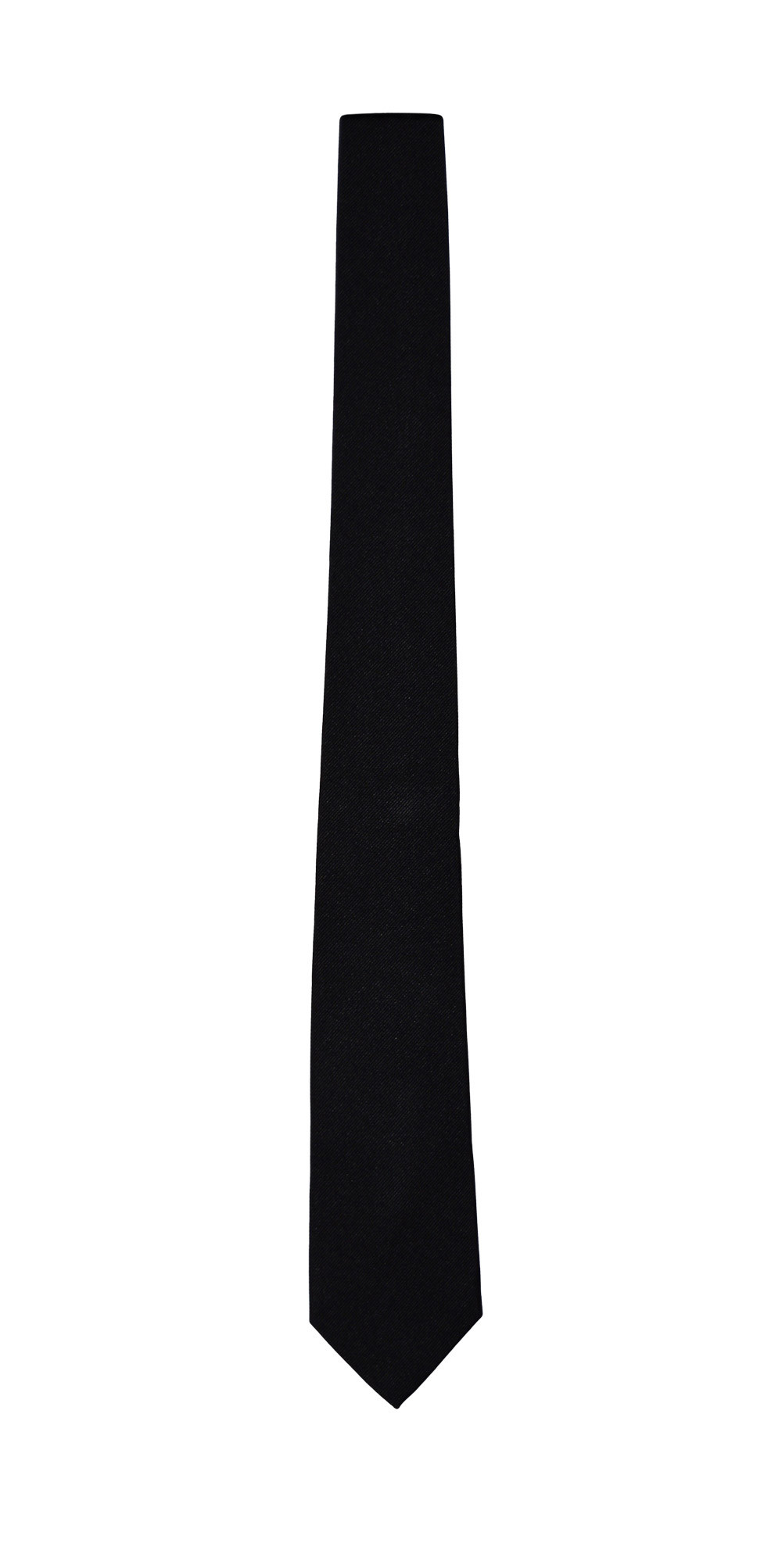 black satin skinny dress tie