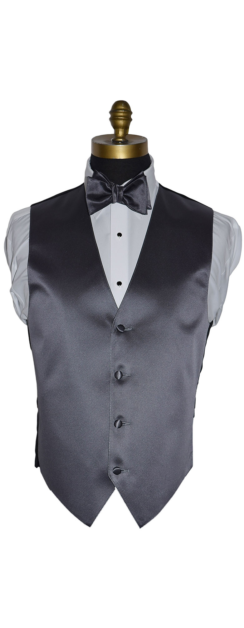 men's and boy's charcoal vest and bowtie by San Miguel Formals