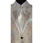 ivory brocade tuxedo with long ivory dress tie at Tuxbling.com